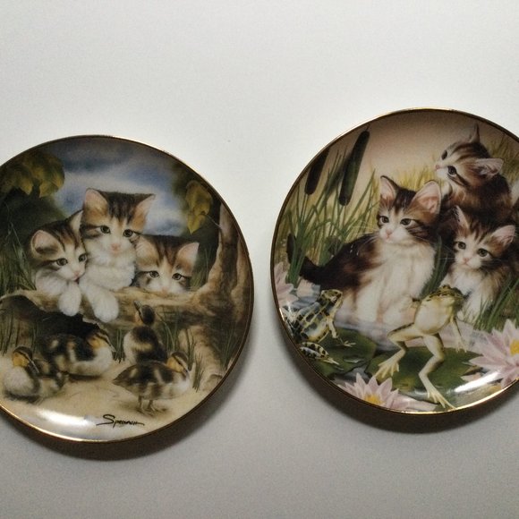 2 Franklin Mint "Fine Feathered Friends" and "playing leap frog" collector plate - Picture 2 of 6